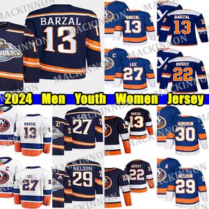 #13 Mathew Barzal Reverse Retro Hockey Jersey #27 Anders Lee Bo Horvat Noah Dobson Mike Bossy Brock Nelson Oliver Wahlstrom Alexander Romanov Ilya Sorokin Jerseys