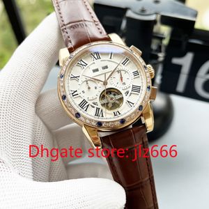 Herrenuhr, mechanische Uhr, Luxus-Design, PP, vollautomatisches mechanisches Uhrwerk, wasserdicht, Tourbillon, Saphirspiegeloberfläche, uu