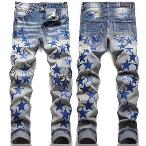 Herren Damen Designer Jeans Distressed Ripped Biker Slim Straight Denim für Männer Army Fashion Denim Print Womens Army Fashion Mans Skinny Pants Luxusjeans Frau