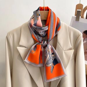 Scarves Silk Small Neck Scarf Fashionable Sunscreen Printing And Dyeing Pattern Spring/Summer Elegant Women's Fashion Ribbon