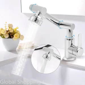 Bathroom Sink Faucets Triple 360 Faucet 1080 Degree Swivel For Big Angle Rotate Spray Multifunctional 2 Water Mode