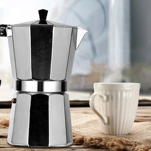 コーヒーポットモカコーヒーポットエスプレッソラテラテストーブコーヒーメーカーエスプレッソポットイタリアンコーヒーマシン50/300/450mlアルミニウム231214