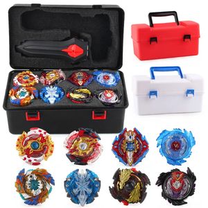 4dベイブレードベイブレードは、ルーラーとワイヤールアンチャーで8ジャイロをバーストします17 PCS in Tool Box Metal Fusion Spinning Toys 231215