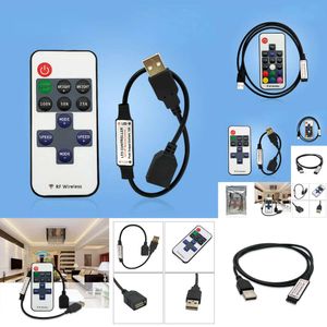 New Laptop Adapters Chargers DC 5V17 /11 Key LED RF Wireless Remote Dimmer USB Led Strip Lights Controler For RGB SMD 3528 5050 LED Strip