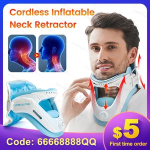 Andra hälsoskönhetsartiklar Cervical Traction Device Neck Bårhållning Korrigerare BRACE STRECK CARE Support Massager 231215