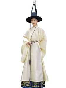 Original dinastia ming unissex hanfu traje roupas masculinas robe + ma mian saia mulher zen taoist roupas antigas para ultramarino chinês