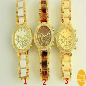 Famoso orologio da polso di moda femminile di marca M in acciaio inossidabile da donna in oro al quarzo Giappone mossa regalo wacthes339E