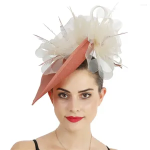 Feminino senhoras moda fascinator malha flor chapéu hairpin noiva elegante headwear net floral acessórios para o cabelo bandana fedora