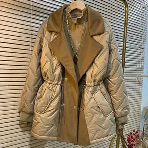 Mulheres para baixo parkas 2023 mulheres casaco de algodão jaqueta de inverno feminino versão de comprimento médio fino ajuste tamanho grande outwear lazer tempo sobretudo 231214