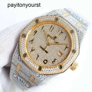 Audemar Pigue Relógio AP Diamante Relógios Designer Iced Out Watch Full Diamond Men Ap Menwatch 06tu Movimento Mecânico Automático Uhr Crown Bust Down Montre Royal Reloj rj