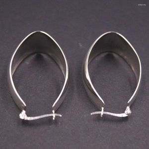 Hoop Earrings Real Solid 925 Sterling Silver Men Women Lucky Special Smooth Glossy