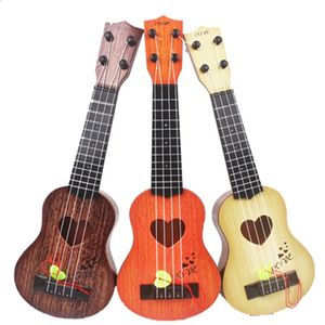 Keyboards Piano Mini Guitar 4 Strings Classical Ukulele Guitar Toy Musical Instruments for Kids Children Beginners Early Education Heart Guitar 231214