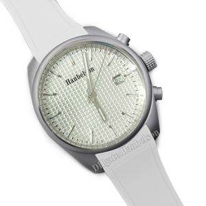 4 가지 색상 남성 시계 흰색 자동 이동 유리 바닥 고무 스트랩 손목 시계 시계 40mm