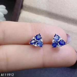 Stud Earrings KJJEAXCMY Fine Jewelry Natural Sapphire 925 Sterling Silver Women Ear Studs Support Test