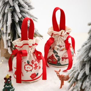 Zarif sevimli Noel elma çantası Güzel Çocuk Hediyesi Anaokulu Şeker Çantası Noel Arifesi Ambalaj Hediye Kutusu