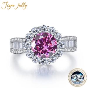 Bröllopsringar 2ct rosa ringar med GRA -certifikat för Cham Lady med D Color VVS Gemstone Dating Wedding Party Jewerly Gift 231214