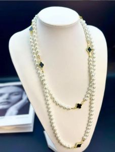 Роскошные модные дизайнерские 4/четырехлистные клеверные жемчужные ожерелья из 18-каратного золота с покрытием из нержавеющей стали, подвески, ожерелья, женские свадебные украшения, аксессуары, подарок
