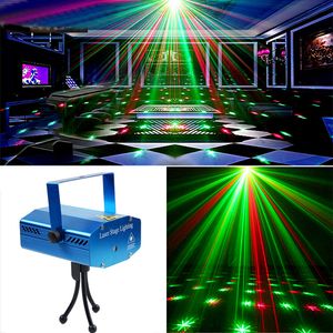 RG Strobe Stage Lights Disco DJ Lights Som ativado com controle remoto Laser Projeção Efeito Iluminação para Bar KTV Aniversário Casamento Natal