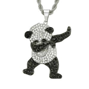 Kolye Kolyeler Rhinestone ile Alaşım Big Miami Küba Zincir Sinli Kolye Moda Hip Hop Erkek Mücevher Mektubu Figürenecklaces Dro DH8CB