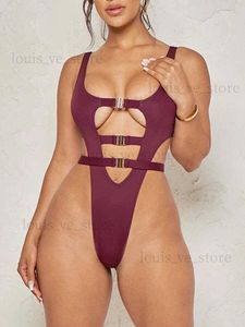 Kobiety stroje kąpielowe 2023 Seksowne extreme sznurek wysoko krojona żeńska stroje kąpielowe One Piece Swimsuit Kobiet Monokini Bather Hollow Out Bathing Suit Swim T231215