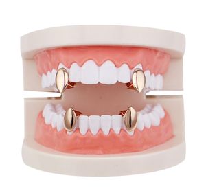 Fantasticdreamer Single Fangs Teeth Grillz 4 Color Smooth Silver Gold Rose Gold Color Grillz Teeth Cheap Teeth Set Hip Hop Men Jew9295125