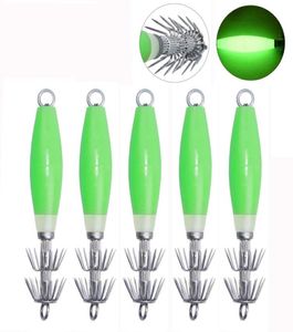 10 pz Luminoso Verde Calamari Giga Gancio Mare Profondo Goccia Subacquea Calamari Maschere Cattura Richiamo di Pesca Tackle4147873