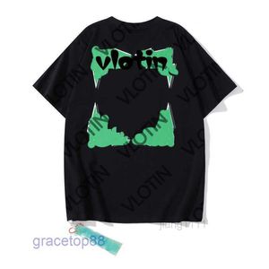 8ker Erkekler Yeni Erkek Moda Üstleri Spor Tshirt Yaz Tasarımcısı Offswhitetop Gömlekler Lüks Pamuk Gevşek Tişörtler Sıradan Kısa Kollu Yağlı Boya Siyah Arka Arrow