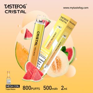 Vapers dechable jednorazowe Vape Pen Pen Tastefog Crystal 800 Puffs 2ml TPD Rohs CE China Fabryka Hurtowa dla Europy