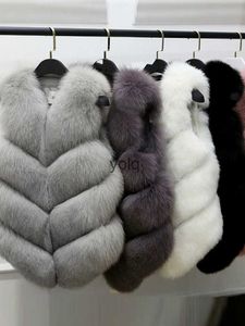 여자 조끼 여성용 소매 jaet for fur v 2021 겨울 짧은 인공 코트 우아한 여성 warmyolq