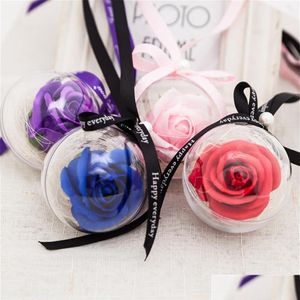 Dekorativa blommor kransar Alla hjärtans dag Diy Soap Flower Gift Rose Box Bouquet Wedding Home Festival Doftad Bath Body PE231O DRO DH70F