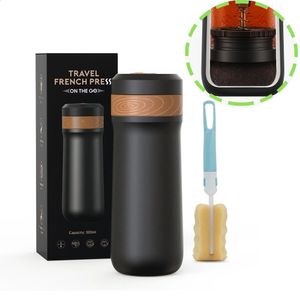 Coffee Pots French filter press portable outdoor coffee press with coffee plunger filter cup pot grinder slag water separation 231214