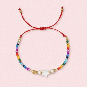 Link Bracelets YASTYT Minimalist Rainbow Color Matching Flower Beaded Bracelet Small Design Dopamine Versatile Personalized Style Woven