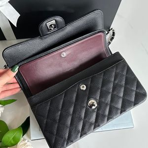 Yeni bayan havyar tasarımcı çanta klasik cf flep zincir crossbody çanta kadınlar moda lüks el çantası 10a üst kaliteli altın gümüş zincirler