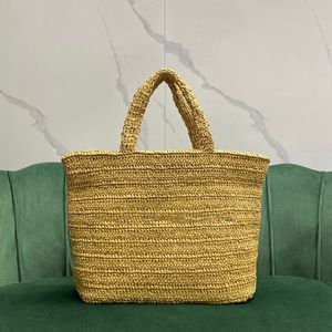 10A High-end quality Crochet straw tote bag designer beach bag 38cm fashion One-shoulder handle shopping bag With Box Y069