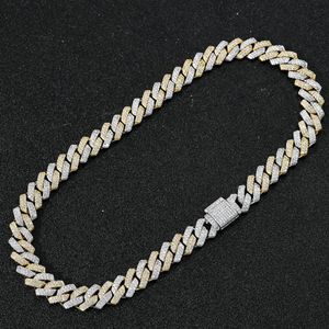 Moda Hip Hop Colar Homens Designer Pulseira 14mm Cuban Link Chain Colares 16 18 20 22 24inch Rapper Diamond Chains Double Col219s