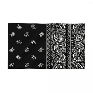 Towel Black And White Paisley Chicano Bandana Style Absorbent Cotton Face Quick Drying Pool Towels