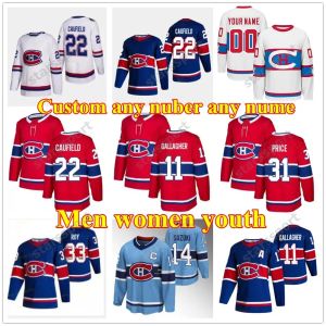 Anpassad 22 Cole Caufield Reverse Retro Montreal Hockey Canadien 20 Jur Slafkovsky 14 Nick Suzuki Kirby Dach Brendan Gallagher Sean Monahan