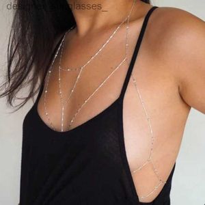 Other Fashion Accessories Vintage Boho Summmer Gold Silver Color Bo Chain Jewelry Women Multilayer Sexy Beach Bikini Harness Chain Necklace WomenL231215