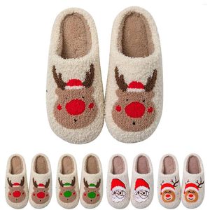 Pantofole unisex coppia moda decorazione natalizia calda H punta chiusa cotone piatto