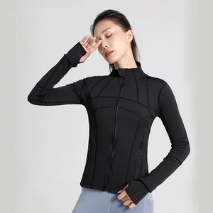 LL Lu Yoga-Jacke für Damen, Define, Workout-Sportmantel, Fitness-Sportjacke, modisch, atmungsaktiv, langärmelig, Kleidung, Baumwolle, Yoga, Activewear, Sweatshirt, Sportbekleidung