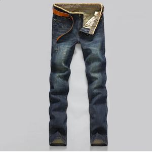 Mäns jeans 2023 Casual Men Business Straight Stretch Denim Pants Byxor Slim Fit Classic Cowboys Young Man 231214