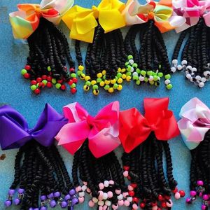 Ponytails Braids for Kids Ponytail Hair Pletające koralikami i 6 -calowy łuk