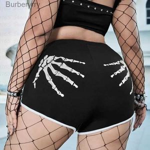 Women's Shorts Woman Sexy shorts hot-ass Y2K Indoor Outdoor High Waist Sports Shorts skull hand Comical print summer coquettish Casual SimpleL231215