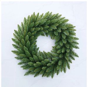 Dekoracje świąteczne 30/40/50/cm Świąteczne zielone wieniec baza sosna igła drzwi frontowe Xmas Garland wiszący ornament Navidad Year Windown Decor 231214