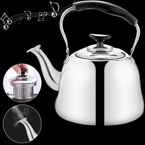 Garrafas de água Chaleira de água de grande capacidade Bule de aço inoxidável mais espesso Recipiente de café Panelas de cozinha para fogão de indução a gás 1L / 1,5L / 2L 231214