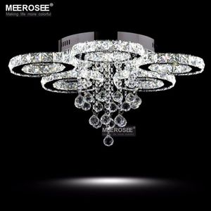 현대식 크리스탈 샹들리에 라이트 다이아몬드 LED 천장 램프 거실 링 서클 lustres lamparas de techo home indoo259w