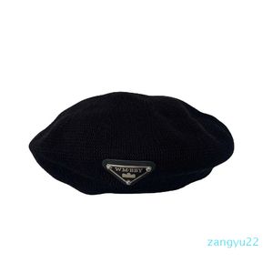 Berets designer chapéu preto feminino boina net vermelho versão coreana ins triângulo invertido pintor britânico primavera e outono