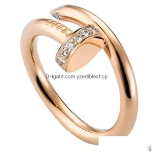 Band Rings Designer Fashion Womens Mens Zirconia Engagement Titanium Wedding Jewelry Gift Accessories Drop Delivery Ring Dhjub