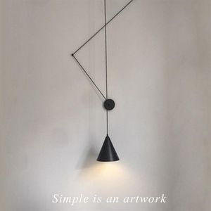 Kreatywna nowoczesna lampa wisiorka lekka LED DIY Długie sznur Lampa metalowa limbada Oświetlenie