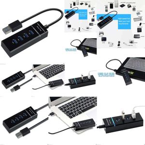 Ny bärbara datoradapters laddare USB Hub 4 Port USB 3.0 Splitter med mikro USB -kraftport Multipel Hög Speed ​​OTG -adapter för dator bärbara datortillbehör